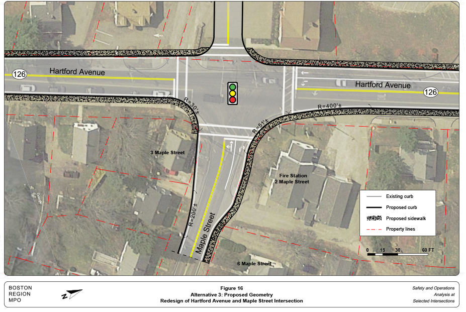 FIGURE 16. Alternative 3: Proposed Geometry
Figure 16 shows the improvements recommended in Alternative 3.
FIGURE 16. Alternative 3: Proposed Geometry
Figure 16 shows the improvements recommended in Alternative 3.